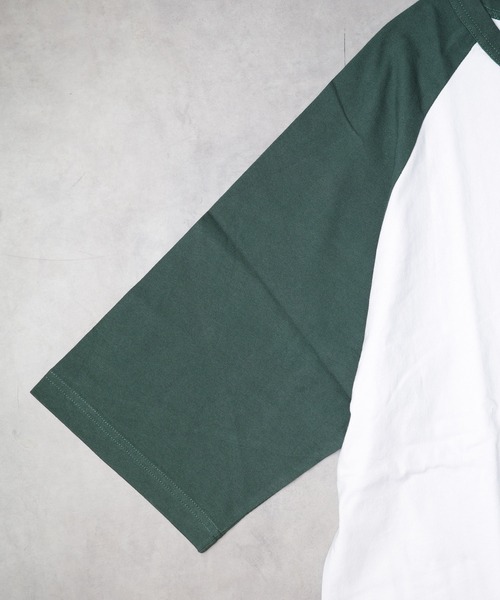 B.I.D.（ビーアイディー）の「《ミドルウエイト天竺 ラグラン5分袖Tシャツ》（Tシャツ/カットソー・レディース・ホワイト×グリーン/ホワイト×ブルー/ホワイト×ブラック/ブラック×ホワイト/ホワイト×ネイビー・MEDIUM/LARGE）」の14枚目の写真