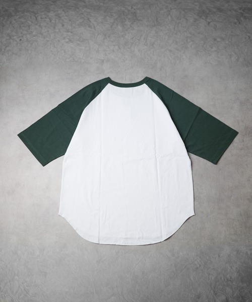 B.I.D.（ビーアイディー）の「《ミドルウエイト天竺 ラグラン5分袖Tシャツ》（Tシャツ/カットソー・レディース・ホワイト×グリーン/ホワイト×ブルー/ホワイト×ブラック/ブラック×ホワイト/ホワイト×ネイビー・MEDIUM/LARGE）」の16枚目の写真