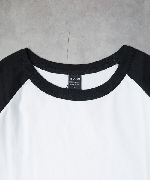 B.I.D.（ビーアイディー）の「《ミドルウエイト天竺 ラグラン5分袖Tシャツ》（Tシャツ/カットソー・レディース・ホワイト×グリーン/ホワイト×ブルー/ホワイト×ブラック/ブラック×ホワイト/ホワイト×ネイビー・MEDIUM/LARGE）」の17枚目の写真