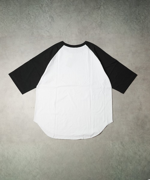 B.I.D.（ビーアイディー）の「《ミドルウエイト天竺 ラグラン5分袖Tシャツ》（Tシャツ/カットソー・レディース・ホワイト×グリーン/ホワイト×ブルー/ホワイト×ブラック/ブラック×ホワイト/ホワイト×ネイビー・MEDIUM/LARGE）」の20枚目の写真