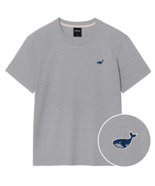 OKSTAR(オクスター)の「ミニウェール刺繍半袖(Tシャツ/カットソー・レディース・ホワイト/ライトグレー/ネイビー/ダークブルー/ダークグレー/グレー/ダークグリーン/クリーム/ブラック/カーキ/ライトベージュ・SMALL/MEDIUM/LARGE/X-LARGE/2XL/3XL/4XL)」の4枚目の写真