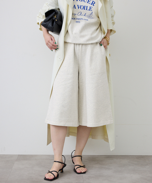 SLOBE IENA（スローブイエナ）の「《セットアップ対応可》スウェットハーフパンツ（スウェットパンツ・レディース・アイボリー/ネイビー・36/38）」の6枚目の写真
