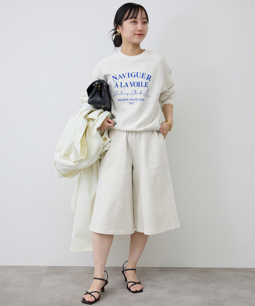 SLOBE IENA（スローブイエナ）の「《セットアップ対応可》スウェットハーフパンツ（スウェットパンツ・レディース・アイボリー/ネイビー・36/38）」の8枚目の写真
