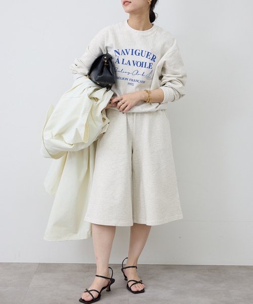 SLOBE IENA（スローブイエナ）の「《セットアップ対応可》スウェットハーフパンツ（スウェットパンツ・レディース・アイボリー/ネイビー・36/38）」の9枚目の写真