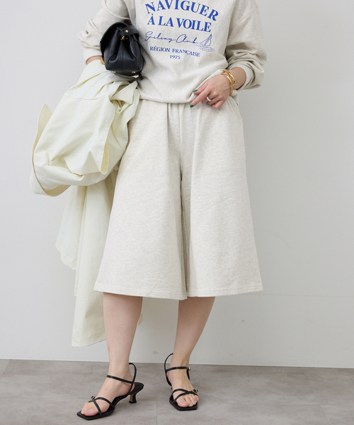 SLOBE IENA（スローブイエナ）の「《セットアップ対応可》スウェットハーフパンツ（スウェットパンツ・レディース・アイボリー/ネイビー・36/38）」の12枚目の写真
