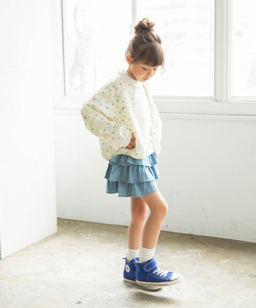 BRANSHES（ブランシェス）の「肩フリルシャーリングジャケット（その他アウター・キッズ・ネイビー/アイボリー・150/140/130/110/100/120）」の5枚目の写真