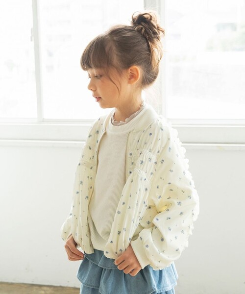 BRANSHES（ブランシェス）の「肩フリルシャーリングジャケット（その他アウター・キッズ・ネイビー/アイボリー・150/140/130/110/100/120）」の7枚目の写真