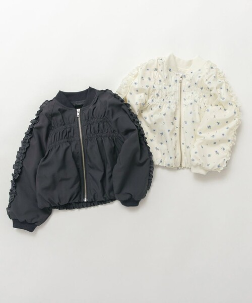 BRANSHES（ブランシェス）の「肩フリルシャーリングジャケット（その他アウター・キッズ・ネイビー/アイボリー・150/140/130/110/100/120）」の14枚目の写真