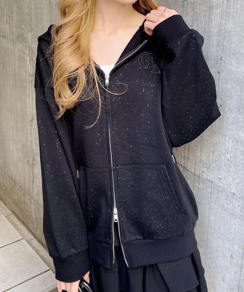 INGNI（イング）の「ラメスウェットジップパーカー（パーカー・レディース・グレー/オフホワイト/ピンク/ブラック・M）」の17枚目の写真