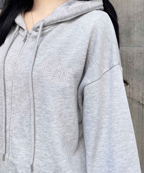 INGNI（イング）の「ラメスウェットジップパーカー（パーカー・レディース・グレー/オフホワイト/ピンク/ブラック・M）」の4枚目の写真