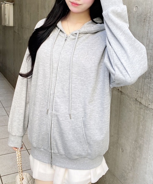 INGNI（イング）の「ラメスウェットジップパーカー（パーカー・レディース・グレー/オフホワイト/ピンク/ブラック・M）」の11枚目の写真