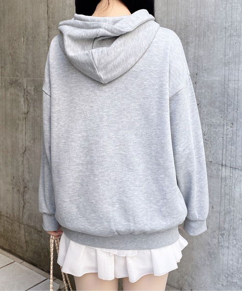 INGNI（イング）の「ラメスウェットジップパーカー（パーカー・レディース・グレー/オフホワイト/ピンク/ブラック・M）」の14枚目の写真