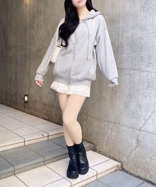 INGNI（イング）の「ラメスウェットジップパーカー（パーカー・レディース・グレー/オフホワイト/ピンク/ブラック・M）」の15枚目の写真