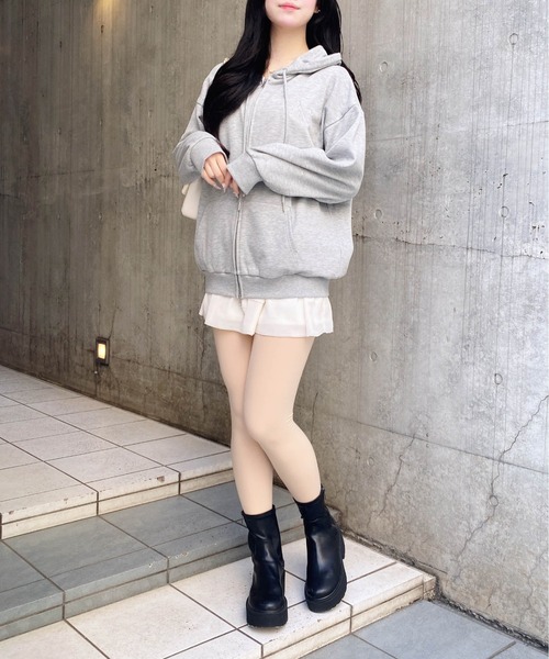 INGNI（イング）の「ラメスウェットジップパーカー（パーカー・レディース・グレー/オフホワイト/ピンク/ブラック・M）」の16枚目の写真