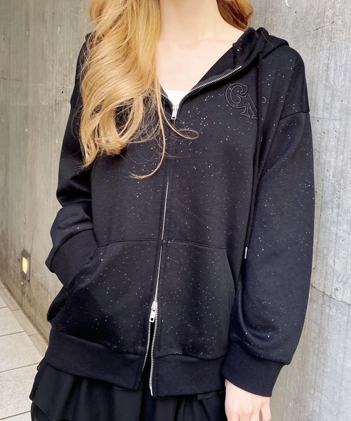 INGNI（イング）の「ラメスウェットジップパーカー（パーカー・レディース・グレー/オフホワイト/ピンク/ブラック・M）」の19枚目の写真