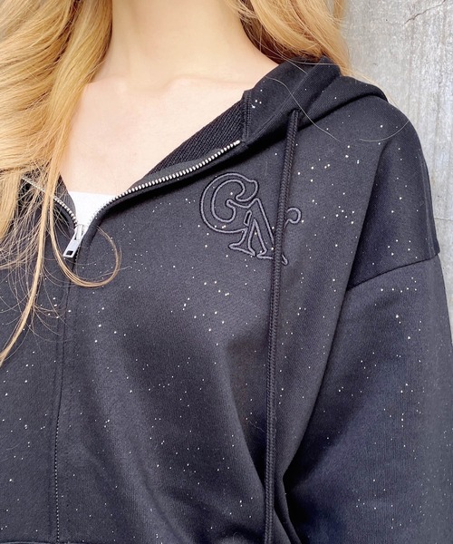 INGNI（イング）の「ラメスウェットジップパーカー（パーカー・レディース・グレー/オフホワイト/ピンク/ブラック・M）」の20枚目の写真