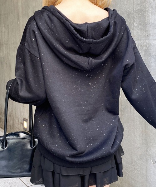 INGNI（イング）の「ラメスウェットジップパーカー（パーカー・レディース・グレー/オフホワイト/ピンク/ブラック・M）」の22枚目の写真