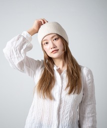 RACAL（ラカル）の「Cotton & Silk Blend Knit 2way Beanie / コットンシルク混紡ニット2ウェイビーニー（ニットキャップ/ビーニー・レディース）」