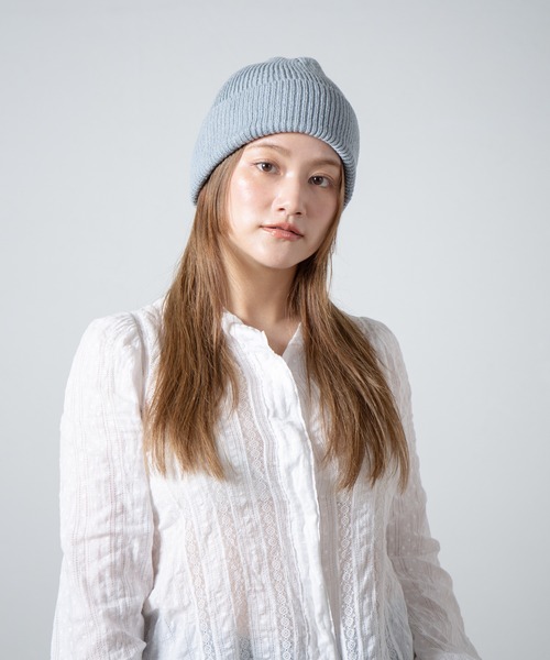 RACAL（ラカル）の「Cotton & Silk Blend Knit 2way Beanie / コットンシルク混紡ニット2ウェイビーニー（ニットキャップ/ビーニー・レディース・ブラック/オフホワイト/グレー・FREE）」の5枚目の写真