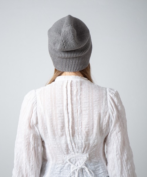 RACAL（ラカル）の「Cotton & Silk Blend Knit 2way Beanie / コットンシルク混紡ニット2ウェイビーニー（ニットキャップ/ビーニー・レディース・ブラック/オフホワイト/グレー・FREE）」の11枚目の写真