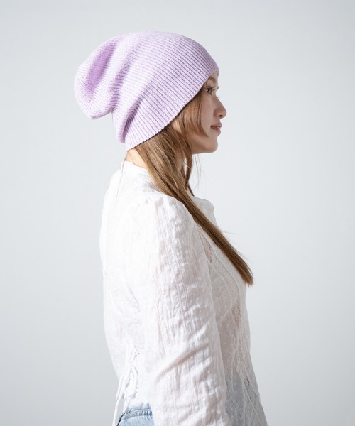RACAL（ラカル）の「Cotton & Silk Blend Knit 2way Beanie / コットンシルク混紡ニット2ウェイビーニー（ニットキャップ/ビーニー・レディース・ブラック/オフホワイト/グレー・FREE）」の17枚目の写真