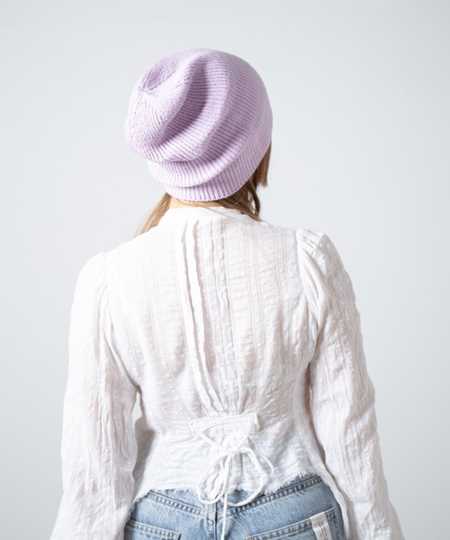 RACAL（ラカル）の「Cotton & Silk Blend Knit 2way Beanie / コットンシルク混紡ニット2ウェイビーニー（ニットキャップ/ビーニー・レディース・ブラック/オフホワイト/グレー・FREE）」の18枚目の写真