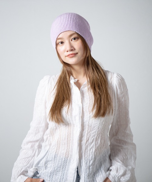 RACAL（ラカル）の「Cotton & Silk Blend Knit 2way Beanie / コットンシルク混紡ニット2ウェイビーニー（ニットキャップ/ビーニー・レディース・ブラック/オフホワイト/グレー・FREE）」の20枚目の写真