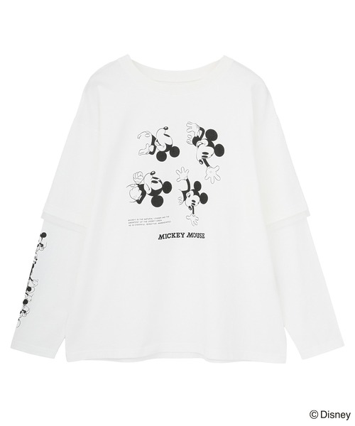 セール】ミッキー&フレンズ/レイヤードプリントロングTシャツ（Tシャツ