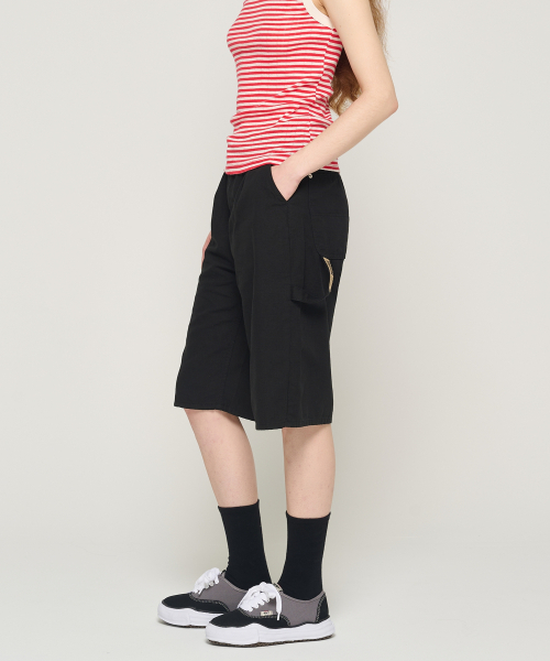 CARGOBROS FOR WOMAN(カーゴブロスフォーウィメン)の「コットンカーペンダーバミューダパンツ(ブラック)(その他パンツ・レディース・その他・SMALL/MEDIUM)」の4枚目の写真