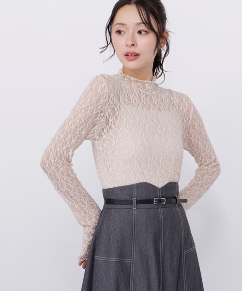 JILL by JILL STUART(ジルバイジルスチュアート)の「ベルト付き配色ステッチフレアスカート(スカート・レディース・グレー/ネイビー/ブラウン系その他・MEDIUM/SMALL)」の14枚目の写真
