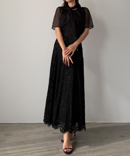 Louere（ルエレ）の「シアーボウタイブラウス[高身長サイズMT有り]（シャツ/ブラウス・レディース・ホワイト/アイボリー/ブラック・MEDIUM/SMALL/X-LARGE/MT/LARGE）」の16枚目の写真