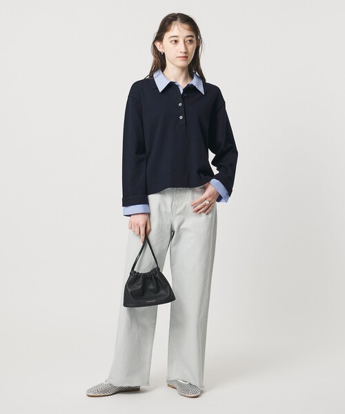 UNITED ARROWS（ユナイテッドアローズ）の「4WAY シャツコンビ ポロニット ‐ウォッシャブル‐（ニット/セーター・レディース・ダークブラウン/ダークグレー/ネイビー・FREE）」の12枚目の写真