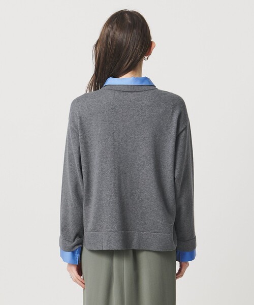 UNITED ARROWS（ユナイテッドアローズ）の「4WAY シャツコンビ ポロニット ‐ウォッシャブル‐（ニット/セーター・レディース・ダークブラウン/ダークグレー/ネイビー・FREE）」の15枚目の写真