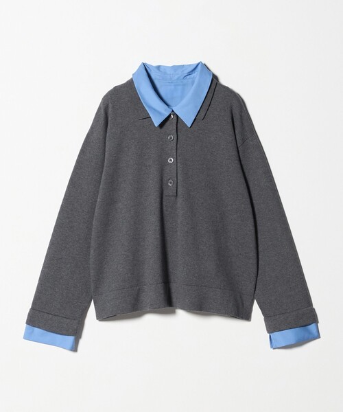 UNITED ARROWS（ユナイテッドアローズ）の「4WAY シャツコンビ ポロニット ‐ウォッシャブル‐（ニット/セーター・レディース・ダークブラウン/ダークグレー/ネイビー・FREE）」の16枚目の写真