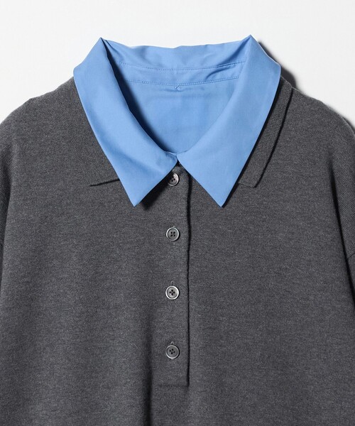 UNITED ARROWS（ユナイテッドアローズ）の「4WAY シャツコンビ ポロニット ‐ウォッシャブル‐（ニット/セーター・レディース・ダークブラウン/ダークグレー/ネイビー・FREE）」の18枚目の写真