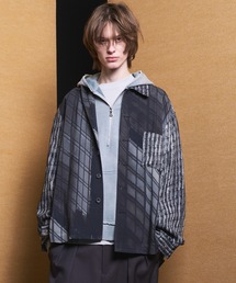 《UNISEX》【Italian Dead Stock Fabric】Prime-Over Regular Collar Heavy-Weight Flannel Shirt Blouson/【イタリアンデッドストックファブリック】プライムオーバーレギュラーカラーヘビーウェイトネルシャツブルゾン【MAISON SPECIAL/メゾンスペシャル】