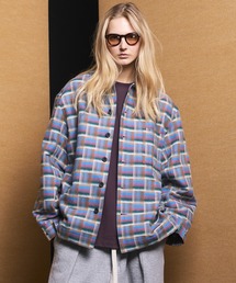 《UNISEX》【Italian Dead Stock Fabric】Prime-Over Regular Collar Heavy-Weight Flannel Shirt Blouson/【イタリアンデッドストックファブリック】プライムオーバーレギュラーカラーヘビーウェイトネルシャツブルゾン【MAISON SPECIAL/メゾンスペシャル】