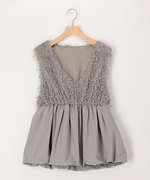 MICO COULIER（ミコクリエ）の「フラッグヤーンインレイベスト（シャツ/ブラウス・レディース・キナリ/グレー・38）」の2枚目の写真