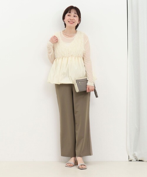 MICO COULIER（ミコクリエ）の「フラッグヤーンインレイベスト（シャツ/ブラウス・レディース・キナリ/グレー・38）」の3枚目の写真