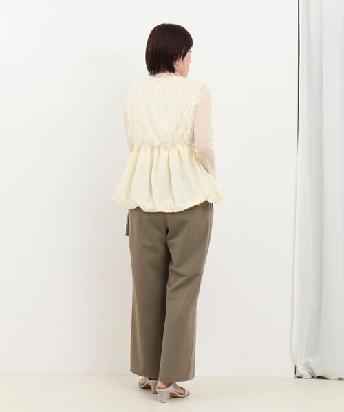 MICO COULIER（ミコクリエ）の「フラッグヤーンインレイベスト（シャツ/ブラウス・レディース・キナリ/グレー・38）」の8枚目の写真