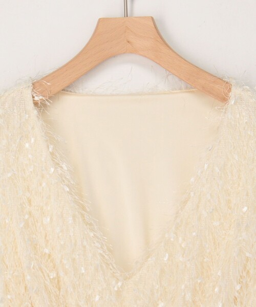 MICO COULIER（ミコクリエ）の「フラッグヤーンインレイベスト（シャツ/ブラウス・レディース・キナリ/グレー・38）」の16枚目の写真