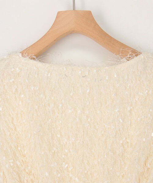 MICO COULIER（ミコクリエ）の「フラッグヤーンインレイベスト（シャツ/ブラウス・レディース・キナリ/グレー・38）」の20枚目の写真