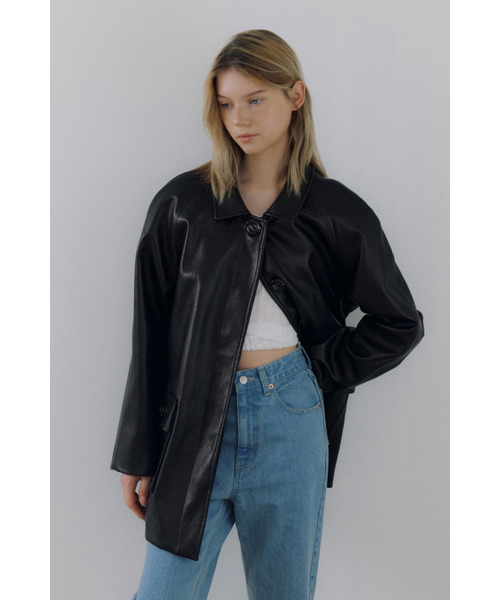 MAGNET ARCHIVE(マグネット アーカイブ)の「Flowing Vegan Jacket (Dark Brown)(ライダースジャケット・レディース・その他・FREE)」の1枚目の写真
