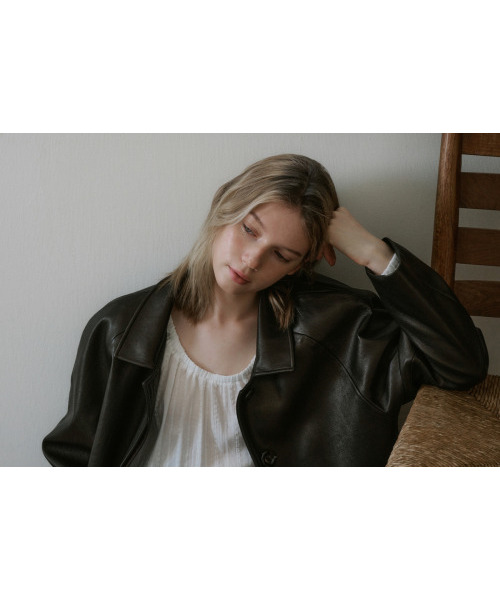 MAGNET ARCHIVE(マグネット アーカイブ)の「Flowing Vegan Jacket (Dark Brown)(ライダースジャケット・レディース・その他・FREE)」の6枚目の写真