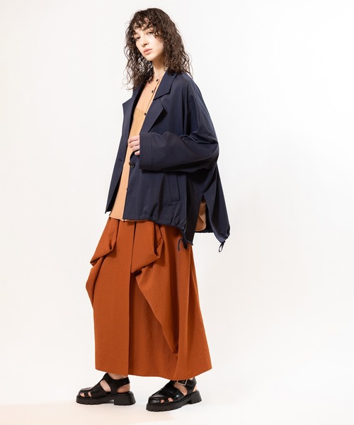 OSMOSIS（オズモーシス）の「サイドドレープスカート（スカート・レディース・オレンジ/ブラック/アイボリー・ONE SIZE）」の21枚目の写真