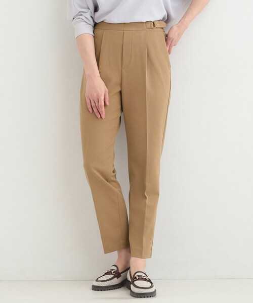 SHOO・LA・RUE(シューラルー)の「【洗濯機可/S-LL】ベルト風デザインがアクセント きれい見えテーパードパンツ(その他パンツ・レディース・ベージュ系その他4/キャメル/ナチュラル/ブラック・04/03/02/01)」の4枚目の写真