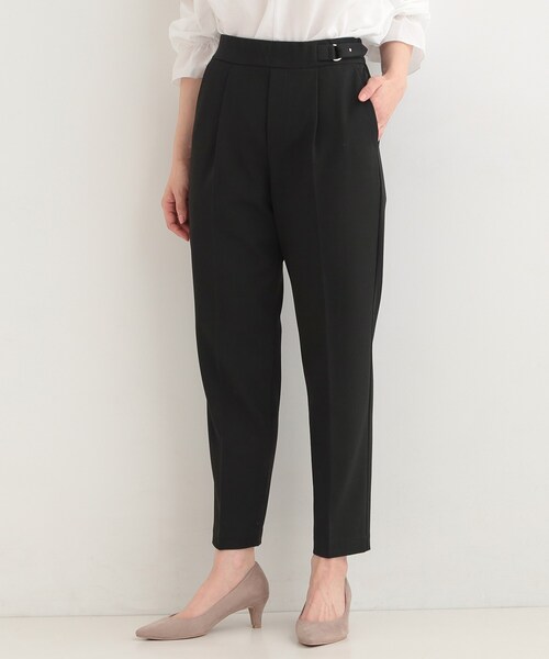 SHOO・LA・RUE(シューラルー)の「【洗濯機可/S-LL】ベルト風デザインがアクセント きれい見えテーパードパンツ(その他パンツ・レディース・ベージュ系その他4/キャメル/ナチュラル/ブラック・04/03/02/01)」の1枚目の写真