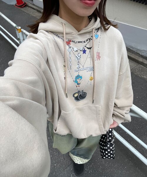 RePRODUCTION LABEL（リプロダクションレーベル）の「【RePRODUCTION LABEL / リプロダクションレーベル】スウェットフーディー（パーカー・レディース・ベージュ/サックスブルー・FREE）」の2枚目の写真