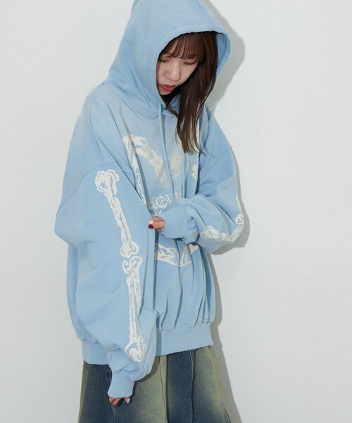 RePRODUCTION LABEL（リプロダクションレーベル）の「【RePRODUCTION LABEL / リプロダクションレーベル】スウェットフーディー（パーカー・レディース・ベージュ/サックスブルー・FREE）」の4枚目の写真