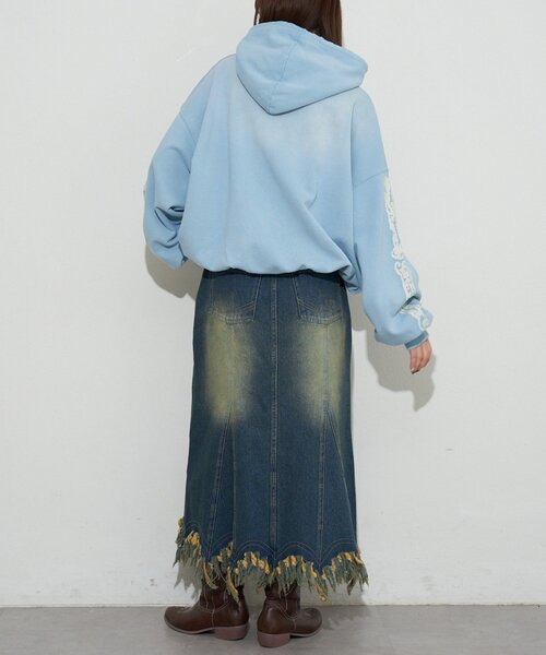 RePRODUCTION LABEL（リプロダクションレーベル）の「【RePRODUCTION LABEL / リプロダクションレーベル】スウェットフーディー（パーカー・レディース・ベージュ/サックスブルー・FREE）」の7枚目の写真